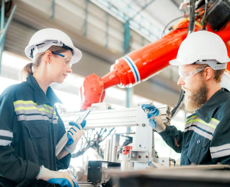 Industrial Engineer at work in factory